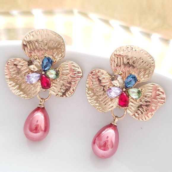 New! Anthro Litsa's Floreat Earrings - Picture 1 of 16